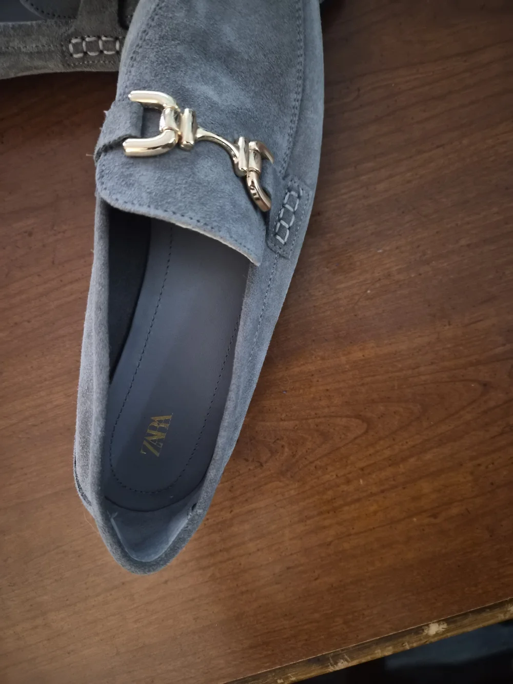 Zara Gray Suede Women's Bit Loafers
